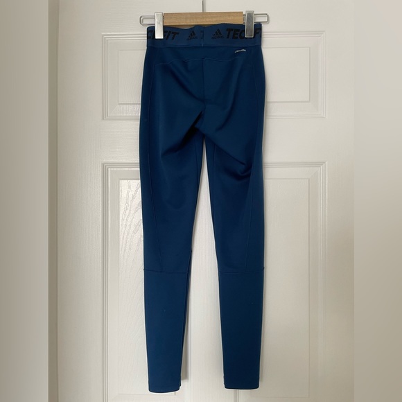 Adidas Rich Blue TechFit Gym Pants Size XSMALL - Picture 3 of 7